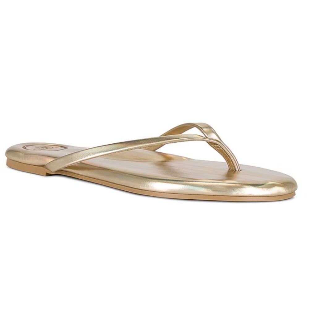 Solei Sea Womens Indie Flip Flop Sandals Metallic Gold 7